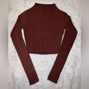 Naked Wardrobe Brown Crop Top